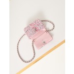 CHANEL 23C Beaded Pink Small Body Bag Sequin Bag Model AS3966
